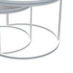 Τραπέζια Σαλονιού Solme Pakoworld σετ 2τεμ Μέταλλο και Μελαμίνη σε Λευκή Απόχρωση 60x75x45εκ