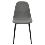 Καρέκλα Bella Pakoworld Ανοιχτό Γκρι Ύφασμα-Πόδι Μαύρο Μέταλλο 43x52x88εκ