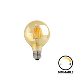 Λαμπτήρας led g80 Bulb Pakoworld Dimmable 8w e27 Amber