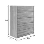 Συρταριέρα Kuanger Pakoworld mdf σε Φυσική Απόχρωση 80x40x109εκ