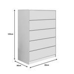 Συρταριέρα Kuanger Pakoworld mdf σε Λευκή Απόχρωση 80x40x109εκ