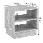 Κομοδίνο Mason Pakoworld Μελαμίνης σε Γκρι Απόχρωση Μαρμάρου 40x32x40εκ