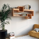 Ραφιέρα Τοίχου Shellie Pakoworld Μελαμίνης σε oak Απόχρωση 120x28x65εκ