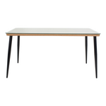 Τραπεζαρία Naoki χ σετ 7τεμ Pakoworld Rattan pe σε Φυσική Απόχρωση και Μαύρο Μέταλλο 160x90x78εκ