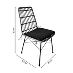 Τραπεζαρία Naoki u σετ 7τεμ Pakoworld Rattan pe σε Φυσική Απόχρωση και Μαύρο Μέταλλο 160x90x78εκ