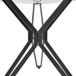 Τραπέζι Σαλονιού Dezous Pakoworld Γυαλί-Πόδι Μαύρο Μέταλλο Φ70x75εκ