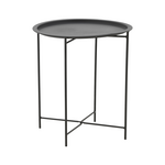 Tραπεζαρία Dapper-Caius Pakoworld σετ 3τεμ Μαύρο Μέταλλο-Μαύρο pe Φ46x52εκ