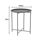 Tραπεζαρία Dapper-Caius Pakoworld σετ 3τεμ Μαύρο Μέταλλο-Μαύρο pe Φ46x52εκ