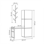 Έπιπλο Εισόδου-Πορτ Μαντώ Mello Pakoworld Χρώμα Φυσικό - Ανθρακί 109x39x149εκ