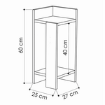 Κομοδίνο Immerse Pakoworld σετ 2 Τμχ. Μόκα 27x25x60εκ