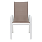 Πολυθρόνα Calan Pakoworld Μέταλλο Λευκό-Textilene Καφέ 55x75x90εκ