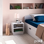 Κομοδίνο Mason Pakoworld Λευκό 40x32x40εκ