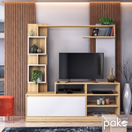 Σύνθετο Σαλονιού Aiden Pakoworld Sonoma-Λευκό 150x38.5x160εκ