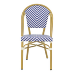 Καρέκλα Uamrin Pakoworld Στοιβαζόμενη Φυσικό Αλουμίνιο-Λευκό και Μπλε Textilene 46x57x85εκ