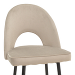 Σκαμπό Μπαρ Casenio Pakoworld Μπεζ Βελούδο-Πόδι Μαύρο με Χρυσό Μέταλλο 48x50x117εκ