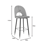 Σκαμπό Μπαρ Casenio Pakoworld Σάπιο Μήλο Βελούδο-Πόδι Μαύρο με Χρυσό Μέταλλο 48x50x117εκ