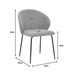 Καρέκλα Olympian Pakoworld Ύφασμα σε Μπεζ Απόχρωση με Μαύρο Μεταλλικό Πόδι 50x55x83εκ