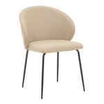 Καρέκλα Olympian Pakoworld Ύφασμα σε Μπεζ Απόχρωση με Μαύρο Μεταλλικό Πόδι 50x55x83εκ