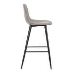 Σκαμπό Μπαρ Μεσαίου Ύψους Bella Pakoworld Ανοιχτό Γκρι Ύφασμα-Πόδι Μαύρο Μέταλλο 41x47x93εκ