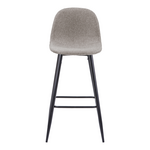 Σκαμπό Μπαρ Μεσαίου Ύψους Bella Pakoworld Ανοιχτό Γκρι Ύφασμα-Πόδι Μαύρο Μέταλλο 41x47x93εκ