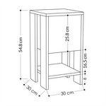 Κομοδίνο ema Pakoworld Μελαμίνη σε Φυσική - Λευκή Απόχρωση 30x30x55εκ