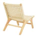 Πολυθρόνα Polisin Pakoworld Σχοινί-Rubberwood σε Φυσική Απόχρωση 55x80x77εκ