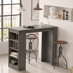 Τραπέζι Μπαρ Riff Pakoworld Ανθρακί Antique 120x51.5x101.5εκ