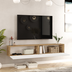 Έπιπλο Τηλεόρασης Επιτοίχιο Dello Pakoworld Λευκό-Sonoma 180x31.6x29.6εκ