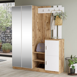 Έπιπλο Εισόδου Doorse Pakoworld Μελαμίνης Λευκό-Sonoma 147.5x35x180εκ