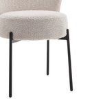 Καρέκλα Houlian Pakoworld Εκρού Ύφασμα-Πόδι Μαύρο Μέταλλο 44x66x89εκ