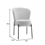 Καρέκλα Houlian Pakoworld Γκρι Ύφασμα-Πόδι Μαύρο Μέταλλο 44x66x89εκ