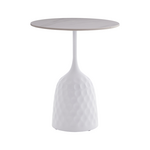 Βοηθητικό Τραπέζι Kousien Inart Λευκό Sintered Stone Φ50x60εκ