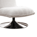 Καρέκλα Remona Pakoworld Κρεμ Ύφασμα-Πόδι Χρωμίου 63x80x80εκ