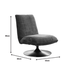 Καρέκλα Remona Pakoworld Κρεμ Ύφασμα-Πόδι Χρωμίου 63x80x80εκ