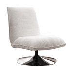 Καρέκλα Remona Pakoworld Κρεμ Ύφασμα-Πόδι Χρωμίου 63x80x80εκ