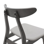 Tραπεζαρία Benson - Orlean Pakoworld σετ 5τμχ Rustic Grey - Ύφασμα Γκρι 80x80x75εκ