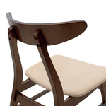 Tραπεζαρία Benson - Orlean Pakoworld σετ 5τμχ Καρυδί - Ύφασμα Μπεζ 120x80x75εκ