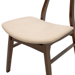 Tραπεζαρία Benson - Orlean Pakoworld σετ 5τμχ Καρυδί - Ύφασμα Μπεζ 120x80x75εκ