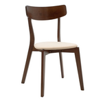 Tραπεζαρία Benson - Toto Pakoworld σετ 5τμχ Καρυδί - Ύφασμα Μπεζ 120x75x75εκ