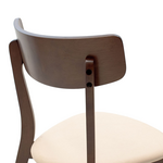 Tραπεζαρία Benson - Toto Pakoworld σετ 5τμχ Καρυδί - Ύφασμα Μπεζ 120x75x75εκ