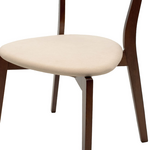 Tραπεζαρία Benson - Toto Pakoworld σετ 5τμχ Καρυδί - Ύφασμα Μπεζ 120x75x75εκ