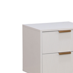 Κομοδίνο Culture Pakoworld με 2 Συρτάρια Λευκό-Χρυσό 40x35x52εκ