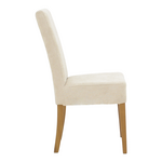 Καρέκλα Ditta Pakoworld Ύφασμα σε Γκρι-Μπεζ Απόχρωση με Πόδι Μασίφ Ξύλο σε Καρυδί Απόχρωση