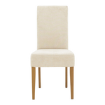 Καρέκλα Ditta Pakoworld Ύφασμα σε Γκρι-Μπεζ Απόχρωση με Πόδι Μασίφ Ξύλο σε Καρυδί Απόχρωση