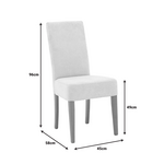 Καρέκλα Ditta Pakoworld Ύφασμα σε Γκρι-Μπεζ Απόχρωση με Πόδι Μασίφ Ξύλο σε Καρυδί Απόχρωση