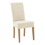 Καρέκλα Ditta Pakoworld Ύφασμα σε Γκρι-Μπεζ Απόχρωση με Πόδι Μασίφ Ξύλο σε Καρυδί Απόχρωση