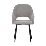 Πολυθρόνα Factols Inart Μπεζ-Γκρι Ύφασμα-Πόδι Μαύρο Μέταλλο 53x61x84εκ