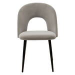 Καρέκλα Jonah Pakoworld Βελούδο Γκρι-Μαύρο Πόδι