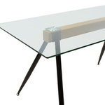 Τραπέζι Astrid Pakoworld Γυάλινο 10χιλ - Πόδι Μαύρο 140x80x75εκ