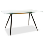 Τραπέζι Astrid Pakoworld Γυάλινο 10χιλ - Πόδι Μαύρο 140x80x75εκ